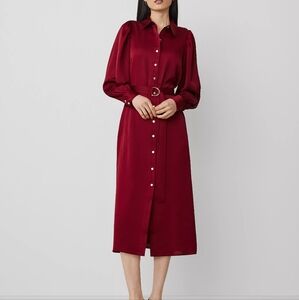 Ann Taylor NWT Size 10 Deep Auburn Silk Shirtdress